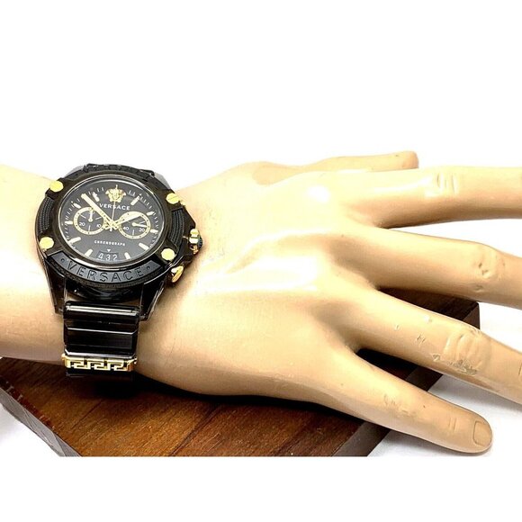 Versace Men's Watch VEZ700421 Icon Active Swiss Quartz Chronograph Gold … - Picture 4 of 14